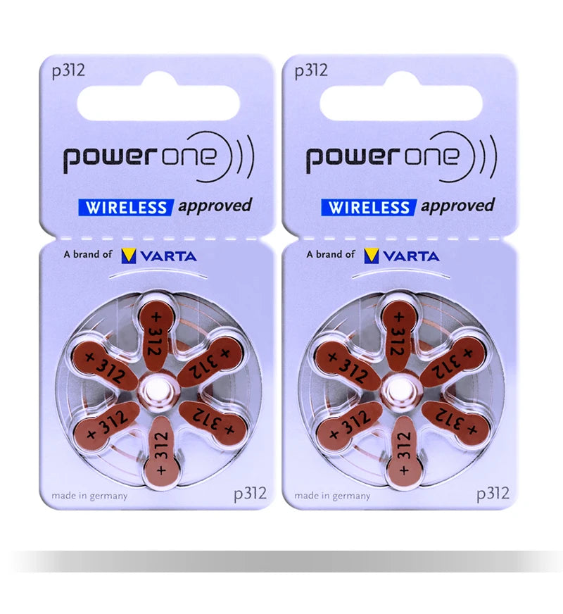 Hearing Aid Batteries 312 a312 P312 PR41 Powerone 1.45V Zinc Air Cell Button Battery Germany Hearing Aids Battery