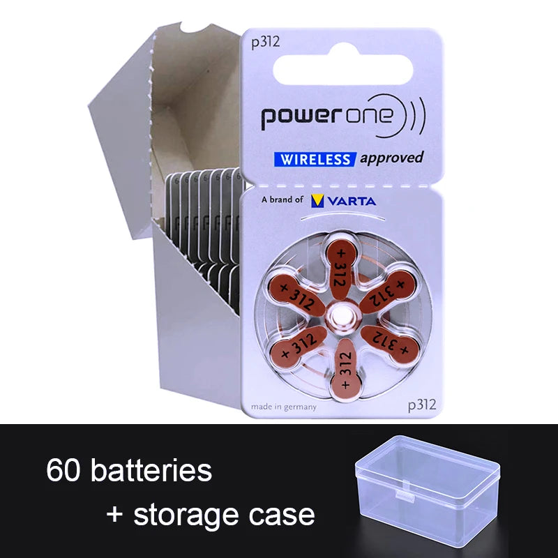 Hearing Aid Batteries 312 a312 P312 PR41 Powerone 1.45V Zinc Air Cell Button Battery Germany Hearing Aids Battery