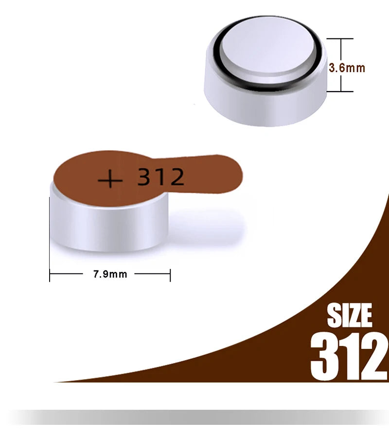 Hearing Aid Batteries 312 a312 P312 PR41 Powerone 1.45V Zinc Air Cell Button Battery Germany Hearing Aids Battery
