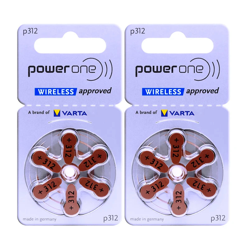 Hearing Aid Batteries 312 a312 P312 PR41 Powerone 1.45V Zinc Air Cell Button Battery Germany Hearing Aids Battery