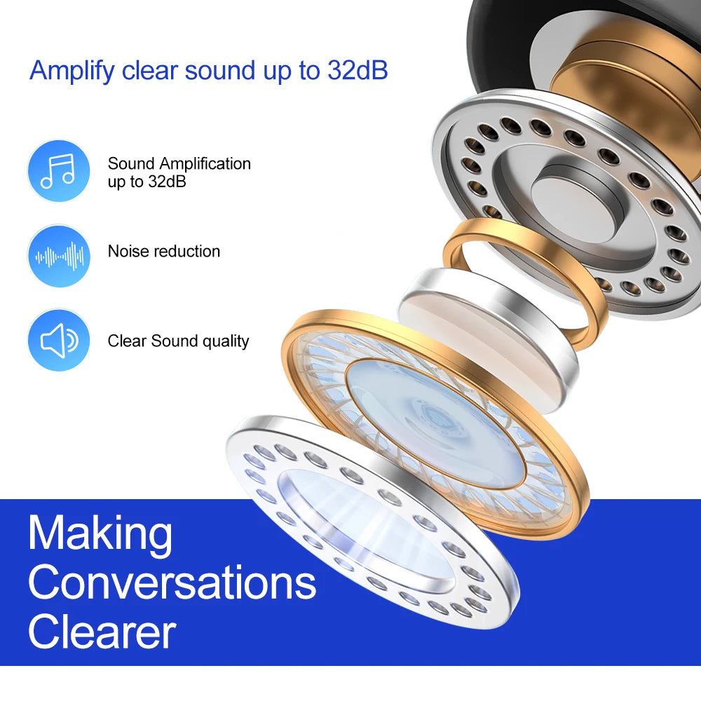 Hearing Aids Digital Hearing Aid For Elderly Deafness 16 Channels Bluetooth Wireless Sound Amplifier Noise Reduction Ear Aids