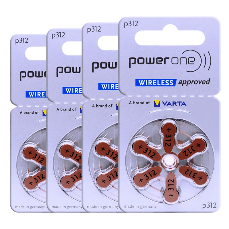 Hearing Aid Batteries 312 a312 P312 PR41 Powerone 1.45V Zinc Air Cell Button Battery Germany Hearing Aids Battery