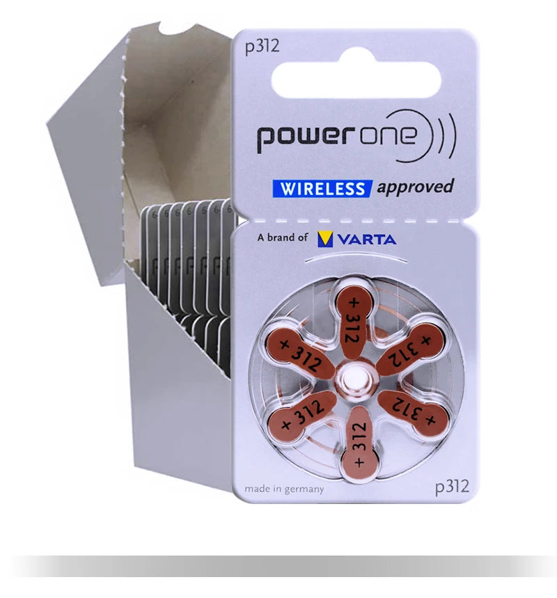 Hearing Aid Batteries 312 a312 P312 PR41 Powerone 1.45V Zinc Air Cell Button Battery Germany Hearing Aids Battery