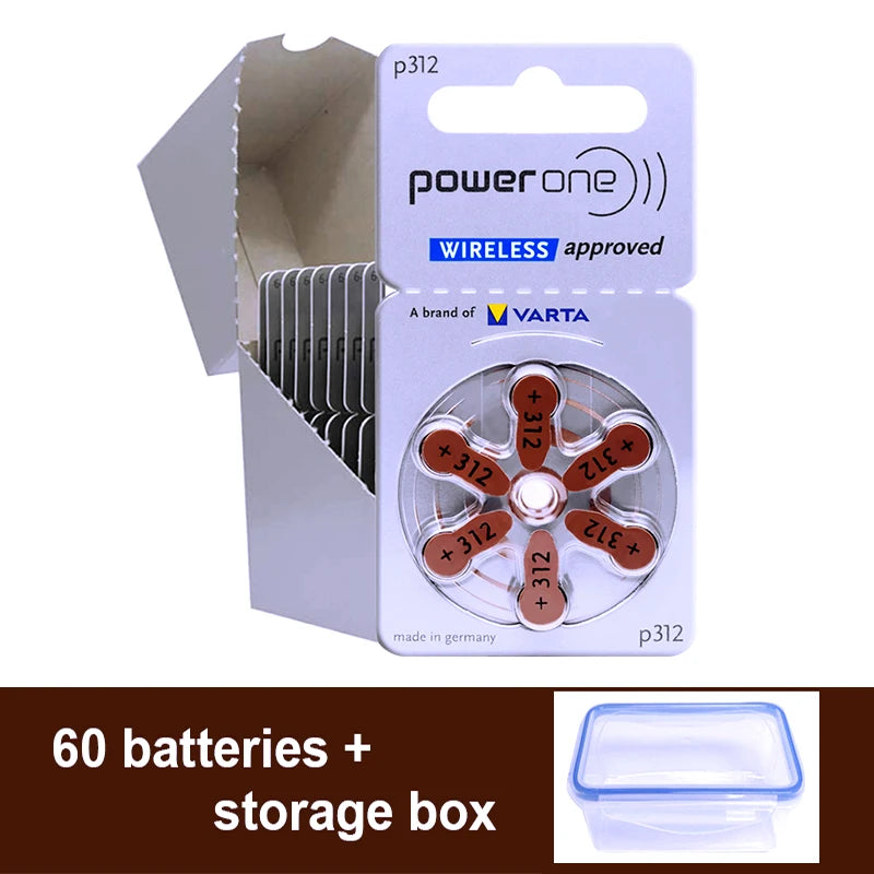 Hearing Aid Batteries 312 a312 P312 PR41 Powerone 1.45V Zinc Air Cell Button Battery Germany Hearing Aids Battery