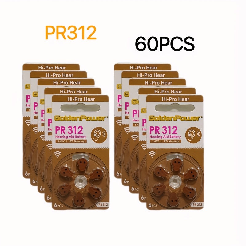 Boites de 60 piles aides auditives standard 10 / 312 / 13 / 375